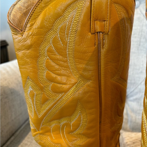 JE-VER Crocodile Alligator Cowboy Boots Gold - Picture 3 of 9